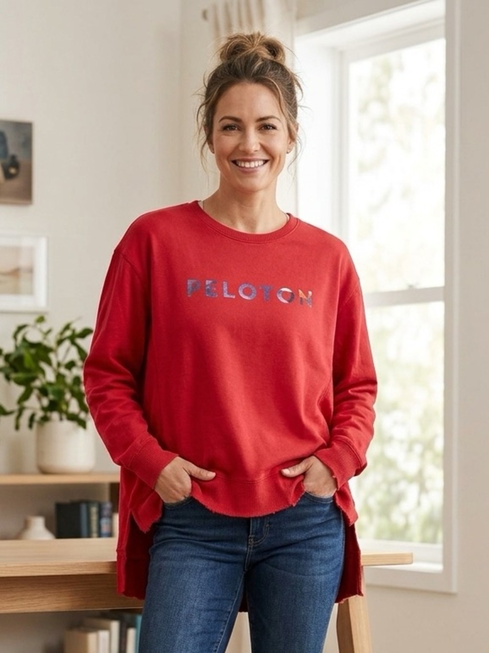 Peloton Together We Go Far Super Soft Stretchy Knit Shirt Size L❤️ New with Tags